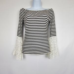 Charlotte Russe Striped Long Sleeve Blouse M